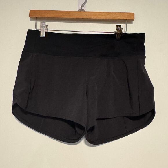 Lululemon Speed Up Shorts 4” Black Size 8 Women’s Running Athletic Lined - Picture 1 of 6
